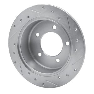 Chrysler 200 Brake Rotor (1) - Rear Left - R1 Concepts - Drilled & Slotted - Silver - `07-`17
